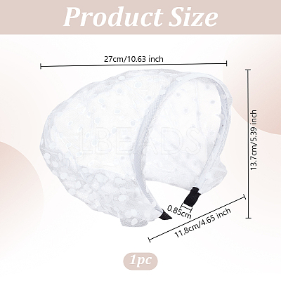 Polyester Mesh Veil Hair Bands OHAR-WH0021-63A-1