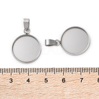304 Stainless Steel Pendant Cabochon Settings STAS-L282-010P-06-1