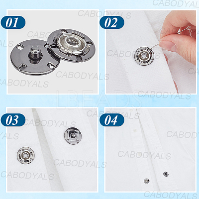 10Pairs Alloy Snap Buttons FIND-CY0001-53B-1
