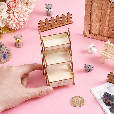 Mini Wood Storage Rack Furniture Model AJEW-WH0419-70-1