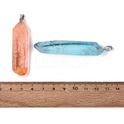 Spray Painted Natural Quartz Crystal Points Big Pendants G-Q601-24-1