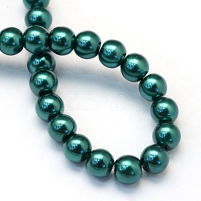 Baking Paint Pearlized Glass Pearl Round Bead Strands X-HY-Q003-6mm-79-1