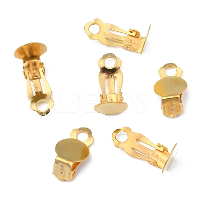 Iron Clip-on Earring Settings IFIN-R204-09G-1