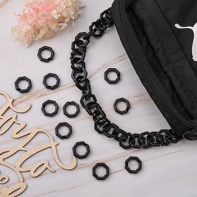 Opaque Spray Painted Acrylic Linking Rings OACR-S021-26A-C01-1