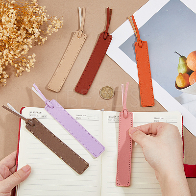 12Pcs 6 Colors PU Leather Bookmark AJEW-FH0006-23-1