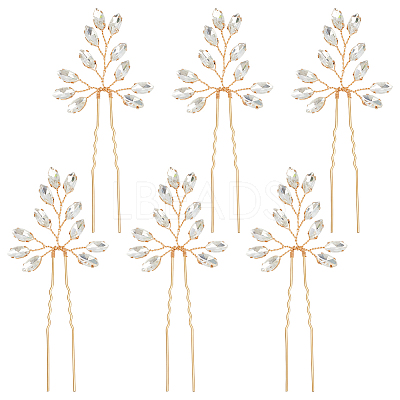 6Pcs Alloy Rhinestone Hair Sticks for Women OHAR-FG0001-08KCG-1