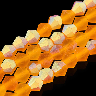 Imitate Austrian Crystal Bicone Frosted Glass Beads Strands GLAA-F029-TM2mm-A23-1