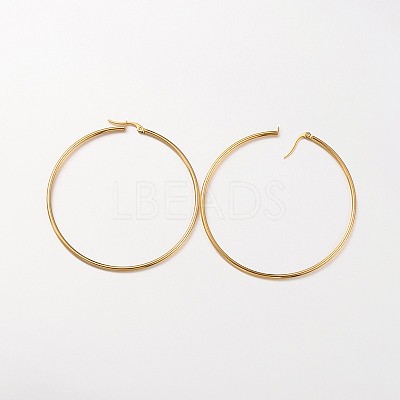 Ion Plating(IP) 304 Stainless Steel Hoop Earrings EJEW-N0016-11G-L-1