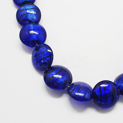 Handmade Silver Foil Glass Beads FOIL-R055-8-1