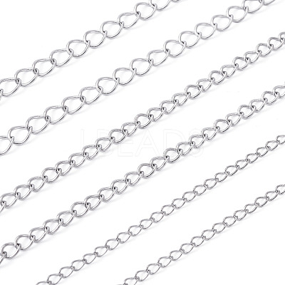 3M 3 Styles 304 Stainless Steel Curb Chains CHS-TA0001-54-1