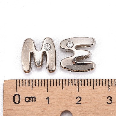 Letter Slider Beads for Watch Band Bracelet Making X-ALRI-O012-M-NR-1
