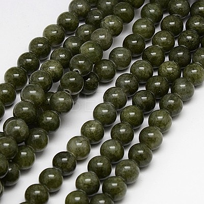 Natural Yellow Jade Beads Strands G-G598-6mm-YXS-26-1