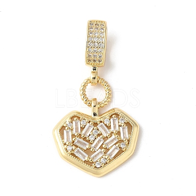 Brass Micro Pave Cubic Zirconia European Dangle Charms ZIRC-I071-10G-1