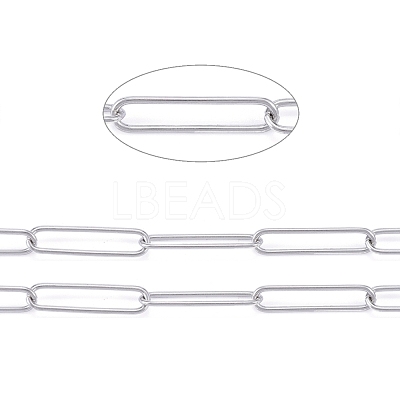 Tarnish Resistant 304 Stainless Steel Paperclip Chains CHS-F011-03A-P-1