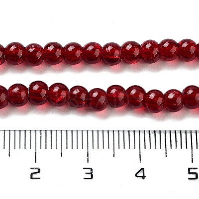 1 Strand Transparent Crackle Glass Round Beads Strands X-CCG-Q001-4mm-18-1