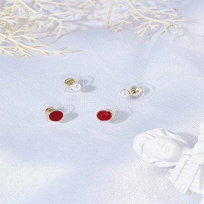 1Set Alloy Stud Earrings EJEW-LP0008-009-1