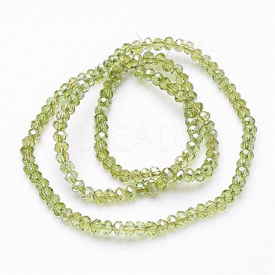 Electroplate Glass Faceted Rondelle Beads Strands EGLA-D020-4x3mm-34-1