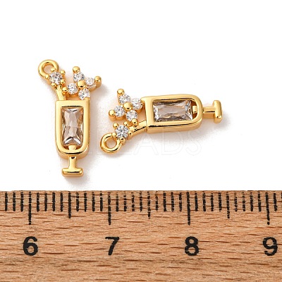 Brass Micro Pave Cubic Zirconia Pendants KK-K382-28G-03-1