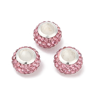 Alloy Rhinestone Clay Pave Beads ALRI-D300-03S-12-1