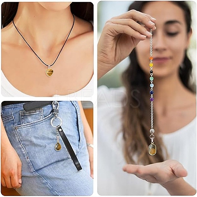 Natural Tiger Eye Pendants G-YW0003-01A-1