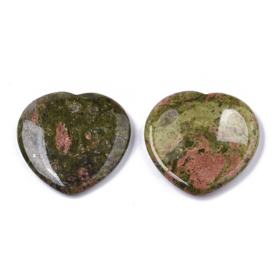Natural  Unakite Thumb Worry Stone G-N0325-01T-1