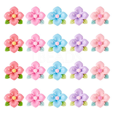 20pcs Opaque Resin Cabochons RESI-TADJ0001-08C-1
