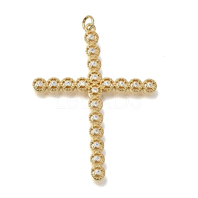 Brass Micro Pave Clear Cubic Zirconia Pendants CU-CBA9883-05I-G-1