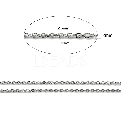 Tarnish Resistant 304 Stainless Steel Cable Chains CHS-H001-2mm-15P-1