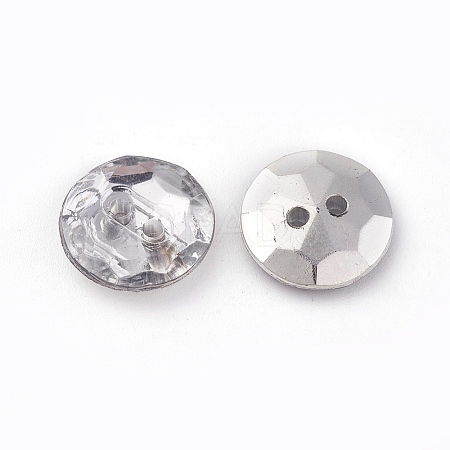 Acrylic Rhinestone Buttons X-BUTT-TAC0001-01-1