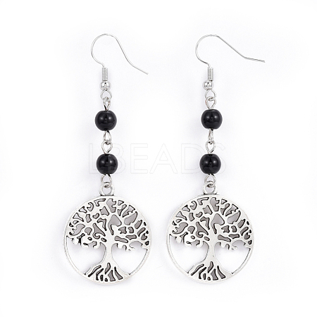 Tibetan Style Alloy Dangle Earrings EJEW-JE03299-04-1