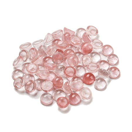 Cherry Quartz Glass Cabochons G-H309-03-10-1