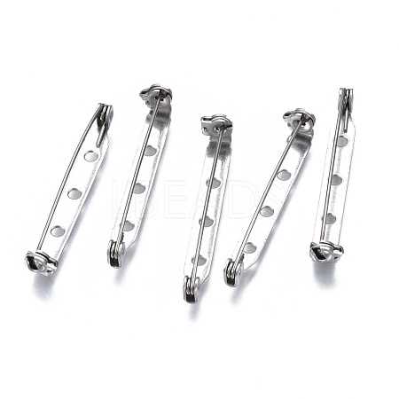 Tarnish Resistant 201 Stainless Steel Brooch Pin Back Safety Catch Bar Pins STAS-S117-022E-1