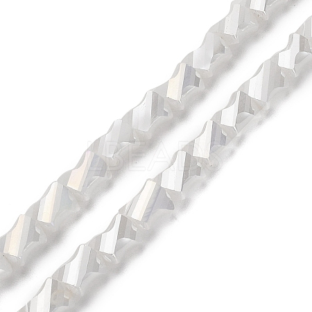 Electroplated Glass Beads Strands GLAA-G092-A-03-1