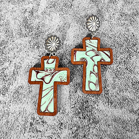 Easter Cross  Dangle Stud Earrings FS-WG862AE-08-1