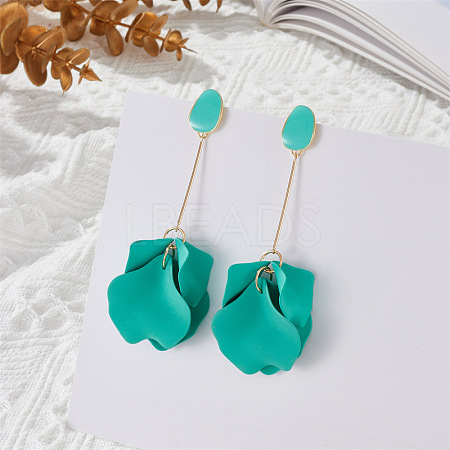 Spray Painted Alloy Enamel Dangle Stud Earrings FS-WG98629-14-1