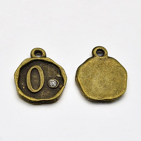 Antique Bronze Plated Alloy Rhinestone Charms ALRI-J153-00-NF-1