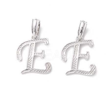Rack Plating Eco-Friendly Brass Letter Pendants KK-K265-02P-E-1