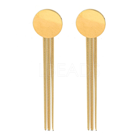 Ion Plating(IP) Golden 304 Stainless Steel Dangle Stud Earrings EJEW-D083-11B-1