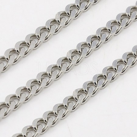 Tarnish Resistant 304 Stainless Steel Twist Chains CHS-K001-19-3mm-1