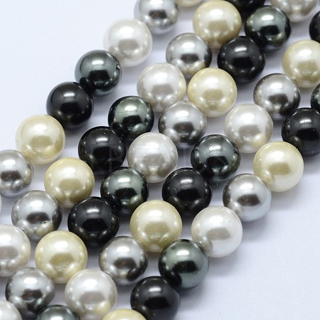 Shell Pearl Beads Strands BSHE-K053-04-8mm-11-1