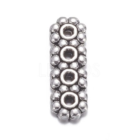 4-Hole Tibetan Style Alloy Spacer Bars A1110Y-NF-1