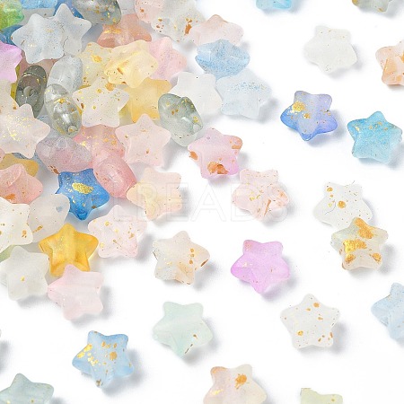 200Pcs Frosted Acrylic Beads FACR-CJ0001-19-1