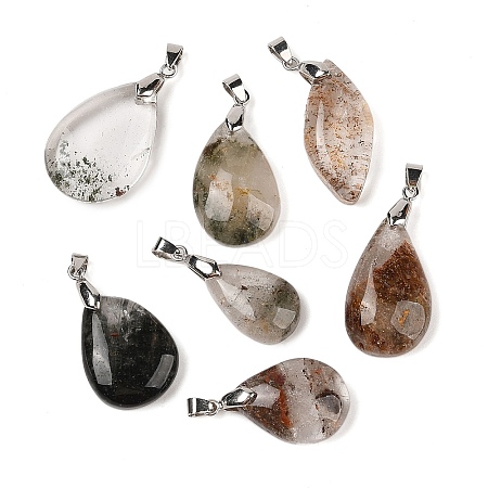 Natural Lodolite Quartz Pendants G-K377-02P-1