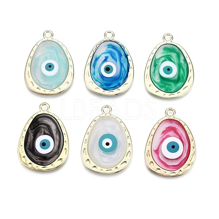 Alloy Enamel Pendants ENAM-F143-09-G-1