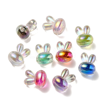 UV Plating Rainbow Iridescent Acrylic Beads PACR-E001-05-1