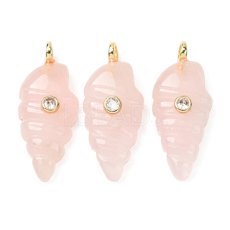 Natural Rose Quartz Carved Pendants G-H357-04G-01-1