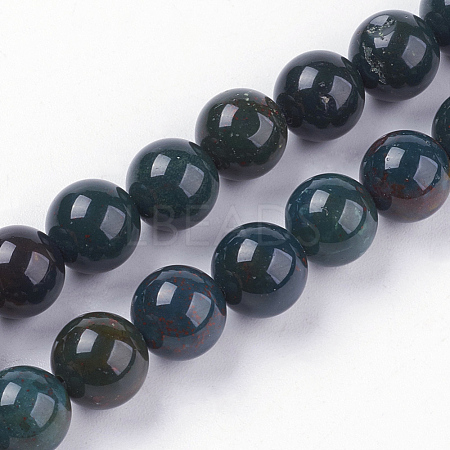 Natural Bloodstone Beads Strands G-N0120-25-10mm-1