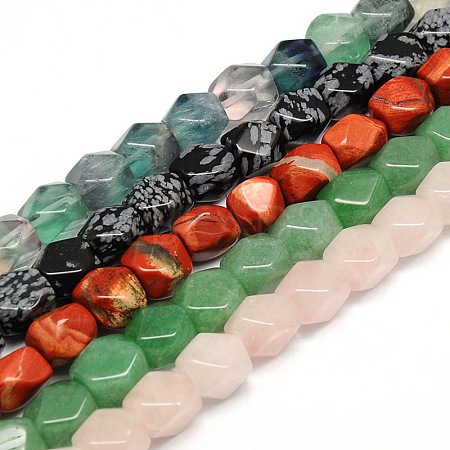 Mixed Natural Gemstone Faceted Rhombus Beads Strands G-L236-M-1