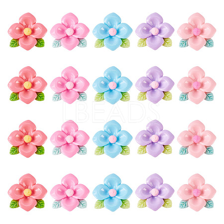 20pcs Opaque Resin Cabochons RESI-TADJ0001-08C-1