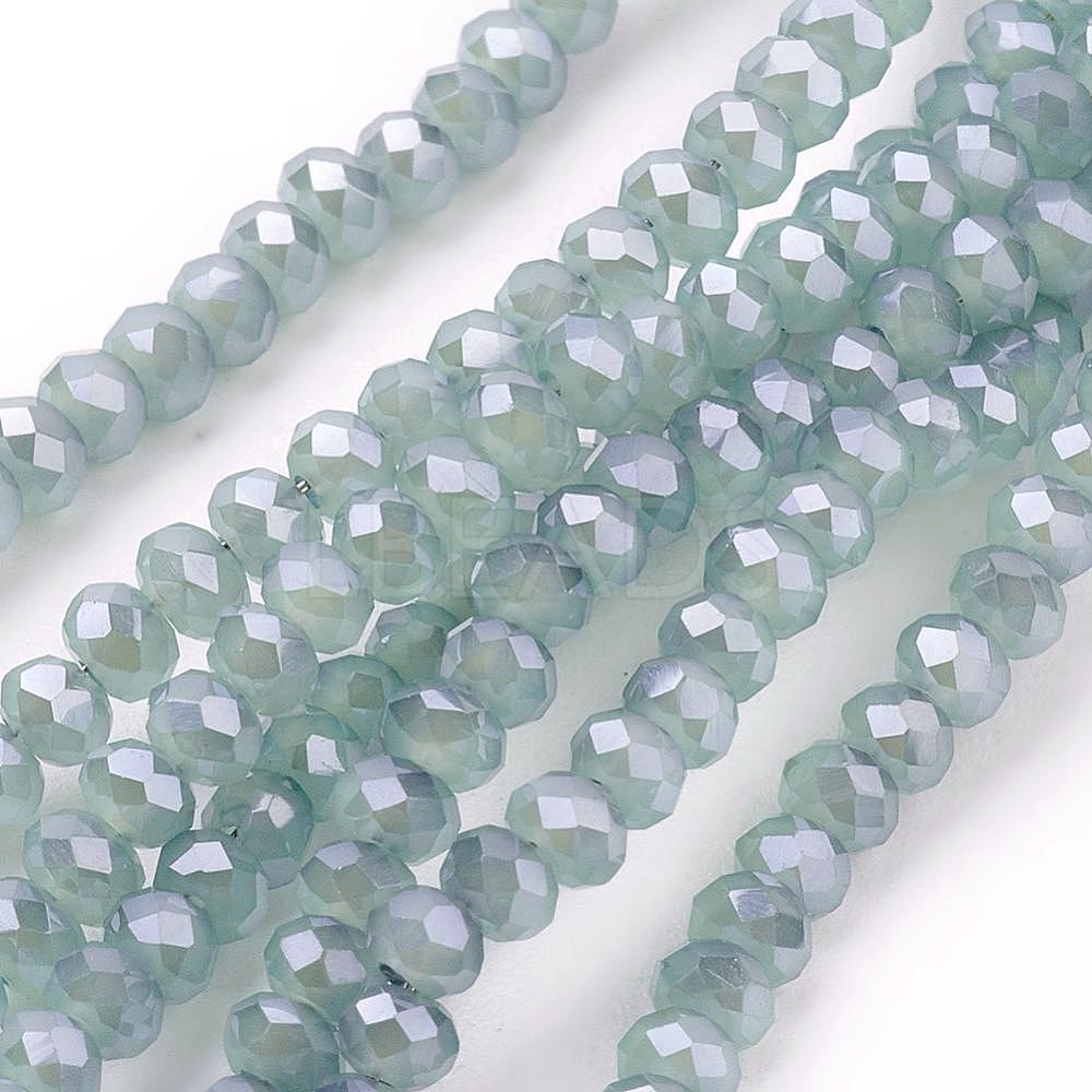 Electroplate Imitation Jade Glass Beads Strands - Lbeads.com